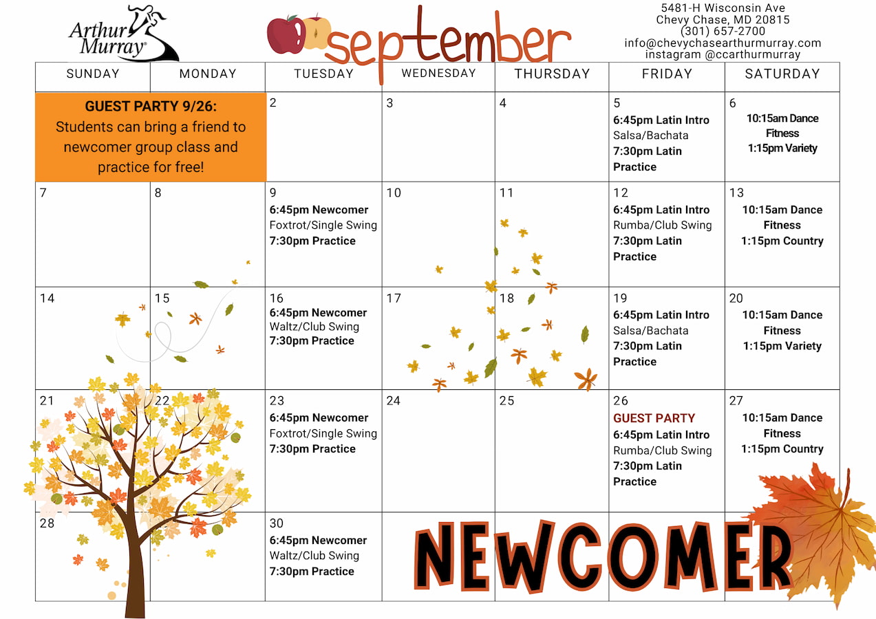 Arthur Murray Chevy Chase Group Class Calendar